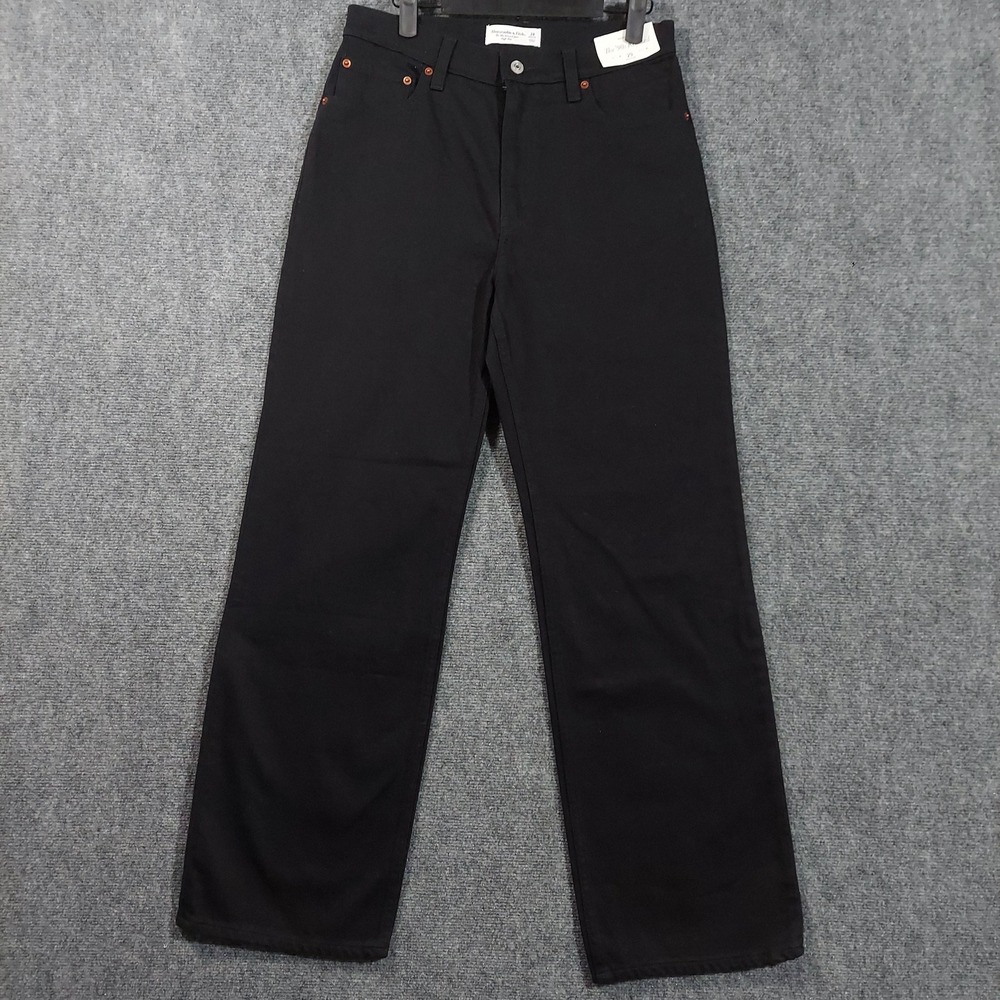 Abercrombie & Fitch High-Rise Black Wide-Leg Jeans